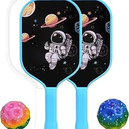 Toyshine Pickleball Paddle Set Includes 2 Lite Weight Plastic Racquets and 2 Moon Balls Indoor & Outdoor Fun Play Sports for Kids 3+ Years, Blue-image-47