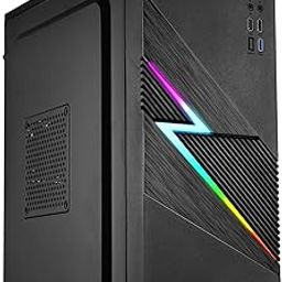 ZEBRONICS Lightning Cabinet/Case, Mini-Tower, Supports ATX | mATX | ITX, 80mm Cooling Fan, Multicolor Lightning LED Strip, 7 Expansion Slot for PCIe, USB 3.0, 3X USB-17