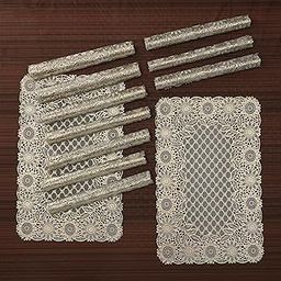 Kuber Industries 12x18 Inch Soft Leather Placemats for Dining Table Set of 12 | Reusable Bedside and Centre Table Mat | Tablemat for Living and Dining Area | Korean Gold - Sunflower-image-1