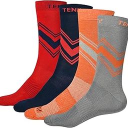 Crew Socks, 4-Pack, Chevron Pattern, Red, Navy, Orange, Grey-picture-15