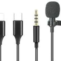Maizic Clip MicrophoneSupported iphone7 and iphone8 with Three Types of Connect Pin for YouTube,Collar Mike,Voice Recording-25