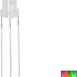 Othmro 10pcs LED Light Emitting Diodes 5mm Round Head Red Green Light 3 Pin Common Diodes Cathode-6