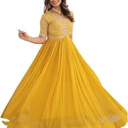 Georgette Embroidered Anarkali Gown for Women-image-39
