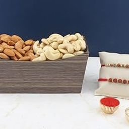 SFU E Com Set Of 2 Rakhi With Dry Fruit Hamper For Rakshabandhan Gift | Dry Fruit And Rakhi For Brother | Dry Fruit Basket Hamper | 54-70
