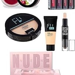 Fit Me Pore-less Oil Control Compact Powder-Fit Me Matte-Pore-less Liquid Tube Foundation & Contour Stick Highlighter & RED EDTION 4 PCS &18 Color Eyeshadow Palette-BEETROOT LIP BALM-image-46
