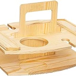 MERISHOPP® Outdoor Picnic Table Coffee Table with Glass Holder for Camping Concert Pool Yellow|Home & Garden|Kitchen Dining & Bar|Bar Tools & Accessories|Wine Racks & Bottle Holders-image-79