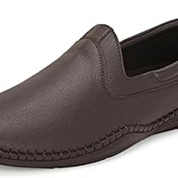 Genuine Leather Slip-On Men's Formal Shoe |Stylish with Soft Cushioned Insole |Trendy Non Lace-Up Design |Durable Leather with Anti-Skid Sole | Perfect for Formal Wear (4034)-image-74