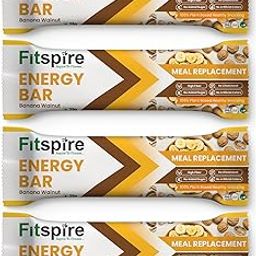 Fitspire Banana Walnut Energy Bar, Pack of 4 Each 35g | Packed with Flakes, Nuts, Seeds & Oats | High Protein & Fibre Crunchy Granola Bars | 100% Plant-Based, No Added Sugar | With Banana, Dates, Figs & Walnuts-image-56
