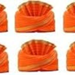 Ethenic Traditional Pagri and Functions for Barati Pagdi for Men & Women - Unisex, Free Size …(Pack of10) Orange-image-31