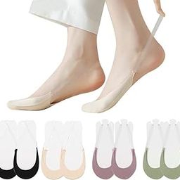 1 PAIR Toe Topper socks Women's Slingback Ballerina Socks, Invisible No Show Toe Mattress Pad Socks for Heels, Loafers, Flats, Boots, Beige-image-34