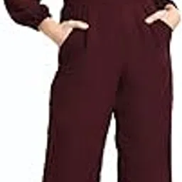 v&m Women's Black V-Neck Jumpsuit | Full Sleeve Straight-Leg One-Piece with Side Pockets | Elegant Western for Office, Party & Evening Outfits-picture-26