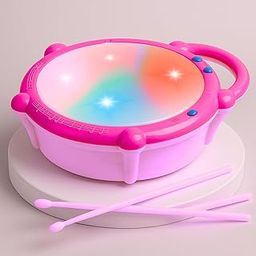 Storio Flash Drum Toy for Kids with 2 Mallets | Battery Operated Musical Learning with 3D Lights & Sounds | Educational Toy for 2-6 Year Old Boys & Girls | Multicolor Toddler Drum Set - Princess-11
