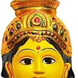Salasar Handicraft Yellow Ammavari Face - Matha Face || Varalakshmi Face || Amman Face for Pooja (8 X 4)-image-38