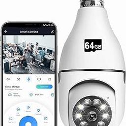 Light Bulb Camera, 1080P Wireless Home Security Camera, 360 Degree 2.4GHz WiFi Smart Surveillance Cam with Motion Detection Alarm Night Vision(No Micro SD Card)-image-64