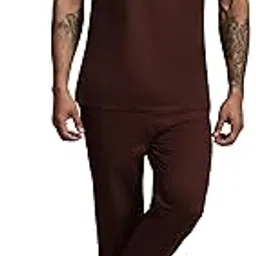 amazon brand - anarva Men's Cotton 2 Piece Outfit Casual Short Sleeve Crew Neck Button Down Shirt Beach Loose Pant Sets-picture-4