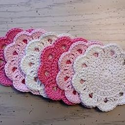 Crochet Coasters,Crochet Coaster - Set of 6, Coaster Set,100% Cotton,Handmade,Solid Color Coasters,Drink Coaster-image-32