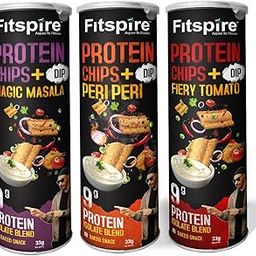 Fitspire Fiery Tomato, Peri Peri & Magic Masala Protein Chips with 9 Gram Protein | Gluten Free, No Cholesterol & Trans Fat Protein Snack - 33Gram (Combo Of 3)-image-8