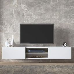FURNEASER Sasia Engineered Wood Wall Mount TV Unit/TV Stand/TV Cabinet/TV Entertainment Unit/Set Top Box Stand for 55 Inch TV (White)-image-81