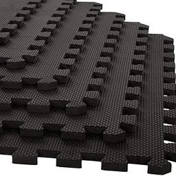 EASYHOME Gym Mats for Floor for Home and Living Room, Interlocking Rubber Floor Gym Mat for Exercise, Super Absorbent EVA Foam Workout Mat- 60x60cm - 12mm Thick, Black (Pack of 8-32 Sq Ft)-image-55
