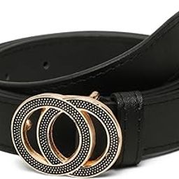 Women's Adjustable Vegan Leather Belt (Black)| Ladies belt for women Any Occasion | Waist Belt for Women up to 38 Inches (Pack of 1)_37a-image-97