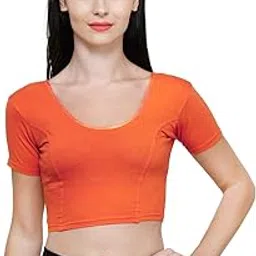 vami Women's Cotton Stretchable Readymade Blouse - Fire-picture-24