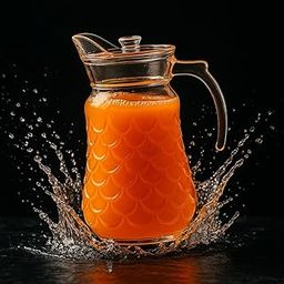 Water Jug - Detox Glass Jugs with Lid for Dining Table - Elegant 1700 ml Transparent Pitcher for Juice, Iced Tea, Infused Water, Milk, Lemonade, Hot & Cold Beverages, WATERJUGS_Laguna_1700ML-image-90