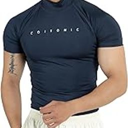 COITONIC Compression High Neck Half Sleeves Sports and Gym Tshirt-image-78