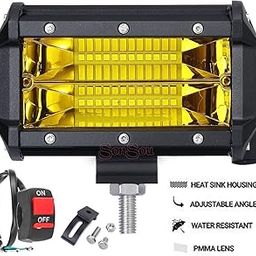 SONSOU SSU20L5N 60W Universal Fog Light with on/off Switch for All Bikes and Cars (Yellow), LED-image-93