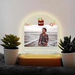 MerchX Personalized,Customized Tabletop Photo Frame Acrylic Printed Happy Birthday LED Table Lamp/Plaque Personalised with Birthday Decoration/Gift for Family,Friend & Special one Design-22-image-76