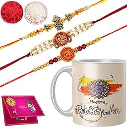 MM9E Happy Rakshabandhan Printed Mug Gift for Brother and Sister, Rakhi Mug Roli Chawal Greeting Card Combo Set-0SB10S763-image-66