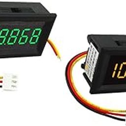 Lyla 2PCS DC 3.5-30V Mini 5 Digit Digital LED Voltmeter Volt Meter Green+Yellow-11