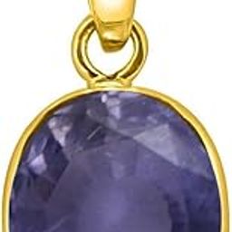 3 to 12.50 ratti neeli gem Stone panchdhatu pendent nili ratna lokit panchdhatu for Men and Women-image-67