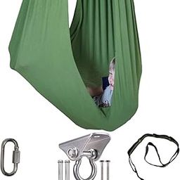 SENSORY4U Indoor Therapy Sensory Swing for Kids with Special Needs (Hardware Included) | Snuggle Cuddle Hammock for Kids with Autism, ADHD, Aspergers | Great for Sensory Integration (Sage Green)-image-31