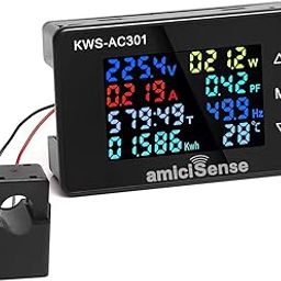 amiciSense 8 in 1 Digital Energy Meter, 50~300VAC 100A Power Monitoring Device with Colorful Display and 6 Buzzer Alarm (22kW)-image-61