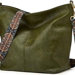Sling Bag for Women Girls with Wide Bohemian Guitar Strap Small Hobo Shoulder Bags For Work, Travel Vegan Leather Retro Fashion Crossbody Bag Ladies Purses with Zipper Handbags for Women-31