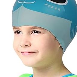 Roughhouse Swimming Cap for Kids Silicone Swimming Caps for Toddlers Unisex Swim Cap for Boys, Girls and Kids Swim Cap for 2 3 Years Swimming Head Cap Kids 6 to 10 Years Silicone Easy Fit-14