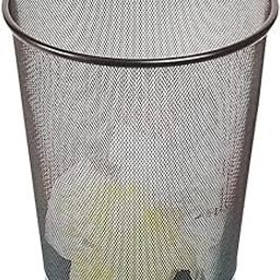 Brighton Professional Black Wire Mesh Round Wastebasket, 5 gal.-20