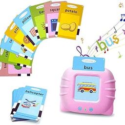 MOVE TOYS Educational Learning Card Reader for Kids, Electronic Flash Cards with Sound, Numbers Letters Animals Vehicles, USB Charging-image-22