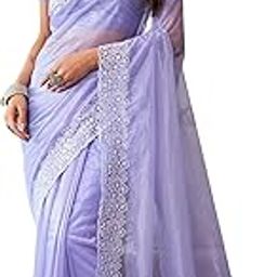 Women's Embroidery Work Organza Saree with Unstitched Blouse Piece-image-49