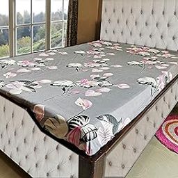 GRINAF Zippered Single Bed Mattress Cover/Protector - Cotton 220TC (Small Single 36x72, Grey Oak)-image-1
