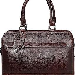 Genuine Leather Satchel Women Handbag, Tan Brown, Double Handle, Professional Tote with Decorative Tag-image-9