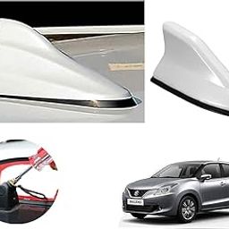 Auto Pearl Shark Fin Antenna Universal Replacement Car Antenna Roof Aerial ABS Material Waterproof Rubber Ring AM FM Radio Signal Compatiable with - Baleno - (Color White)-image-47