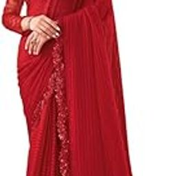 Women'S Chiffon Self Woven Saree With Unstitched Blouse Piece-picture-24
