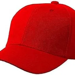 capichino Girl's Cotton Adjustable Baseball Cap (Red, Free Size)-picture-0