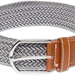 Hinterland-Gray/White Elasticated Woven Belt For Men-image-87