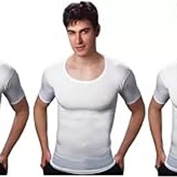 INNERO Men's White RNS Vest Cotton Round Neck Undershirt Half Sleeve Baniyan-image-9