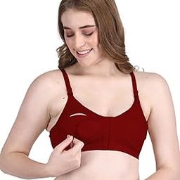 Women's Front Open Cotton Full Cup Non-Padded Nursing Bra, Feeding Bra & Maternity Bra for Comfortable Support, Easy Breastfeeding Access, Soft & Breathable for New Moms-image-19