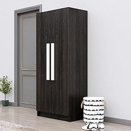 Bniture Wooden Almirah for Clothes, Wardrobe for Bedroom, 2 Door Wardrobe with 4 Shelves Huge Storage Space (46D x 80W x 182H CM) | 3 Year Warranty (Flower Wenge)-image-68
