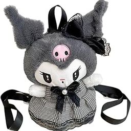 ™ Plush Doll Backpack Portable Stylish Cute Shoulder Purse with Zipper Closure Gray | Womens Handbags & Bags-image-39