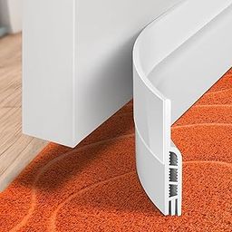 Kelexx Door Draft Stopper – Under Door Seal Strip for Noise, Cold Air & Dust Blocking – Strong Adhesive Weather Stripping for Energy Saving, Soundproofing & Insulation (Brown/White/Clear) (White)-image-3